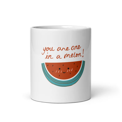 You Are One in a Melon - White Glossy Mug for Refreshing Moments | Unique Gift Idea