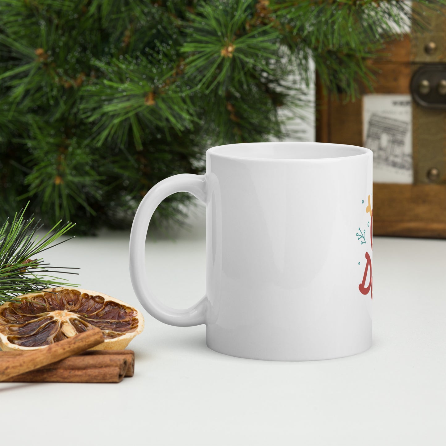 Oh Deer Christmas White Glossy Mug - Whimsical Holiday Drinkware for Festive Moments