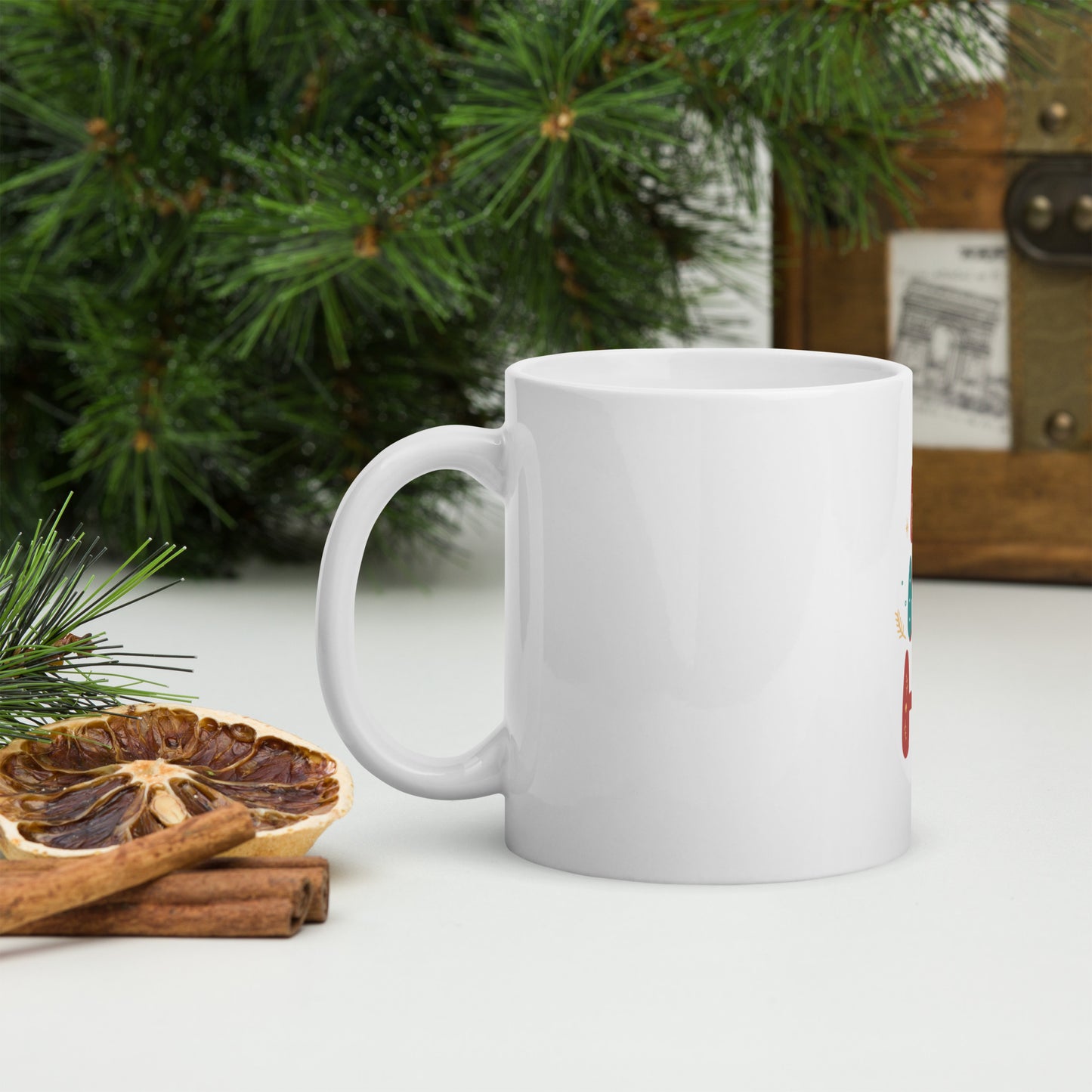 Ho Ho Ho Christmas White Glossy Mug - Jolly Drinkware for Festive Celebrations