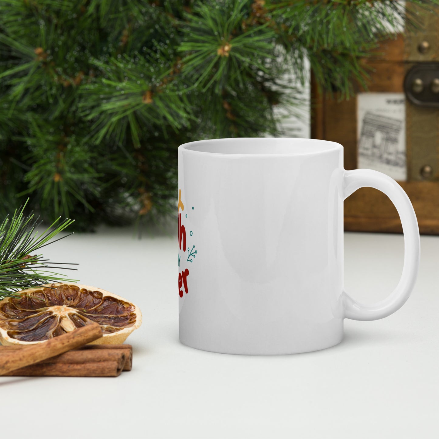 Oh Deer Christmas White Glossy Mug - Whimsical Holiday Drinkware for Festive Moments