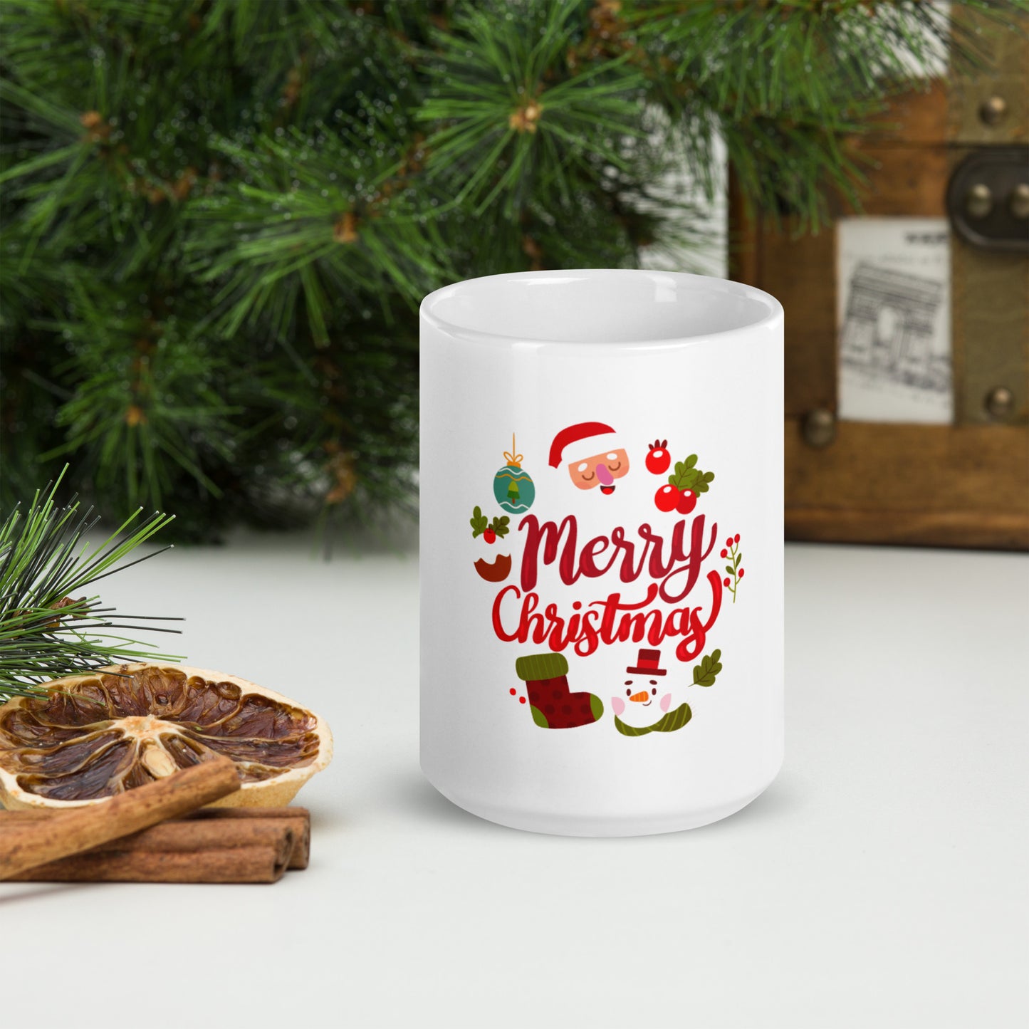 Merry Christmas Glossy Mug - Festive Drinkware for Seasonal Cheer