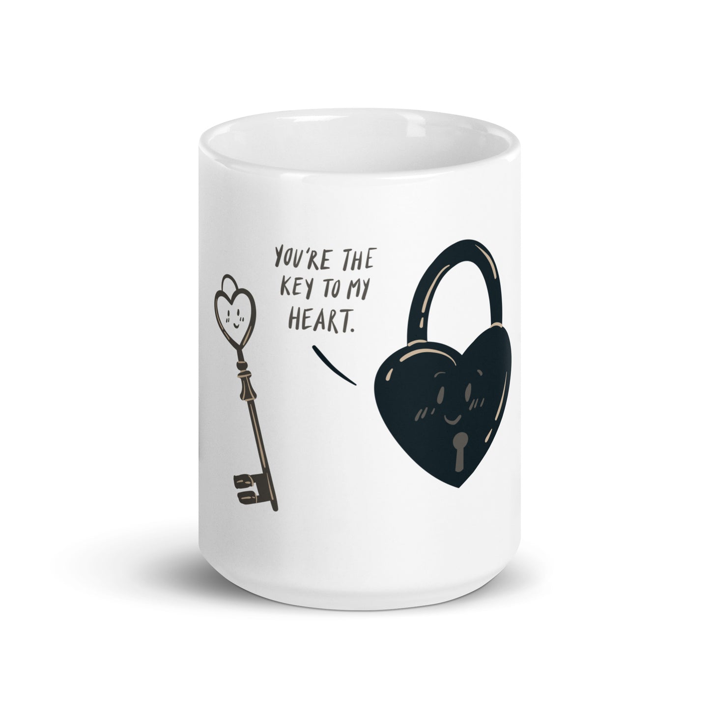 You're the Key to My Heart - White Glossy Mug for Romantic Moments | Heartfelt Gift Idea
