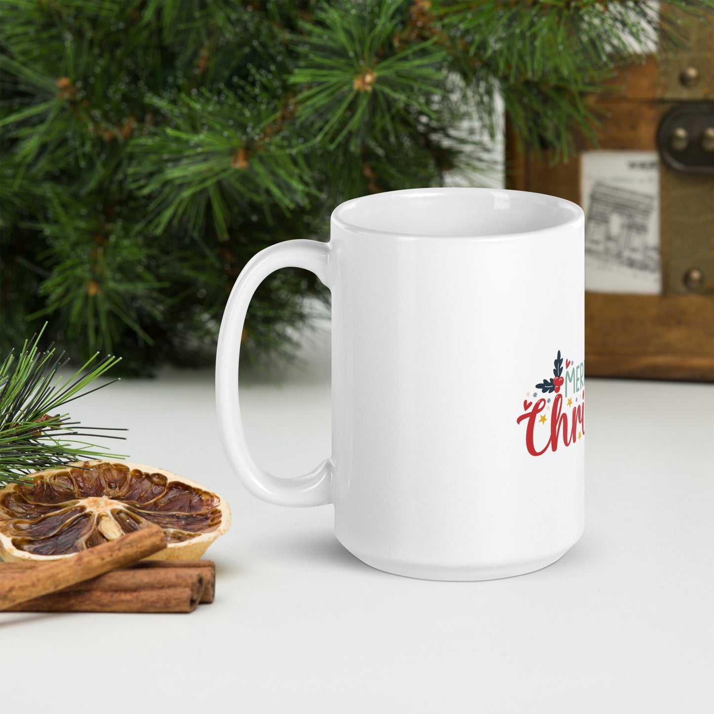 Christmas White Glossy Mug - Festive Holiday Drinkware for Joyful Celebrations