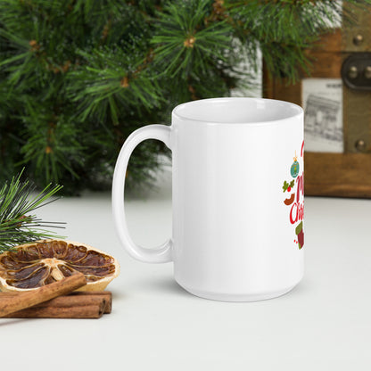 Merry Christmas Glossy Mug - Festive Drinkware for Seasonal Cheer