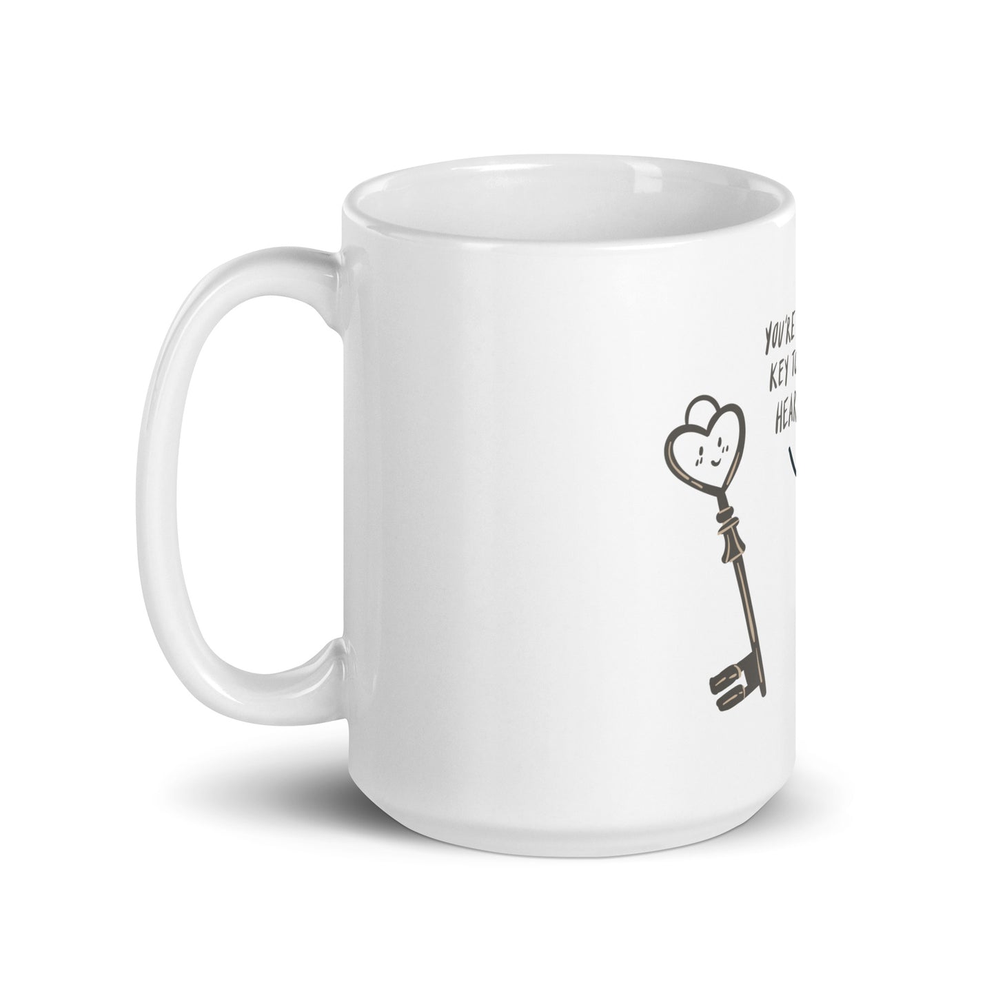 You're the Key to My Heart - White Glossy Mug for Romantic Moments | Heartfelt Gift Idea