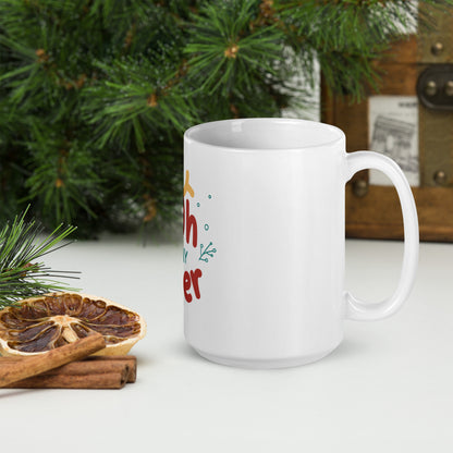 Oh Deer Christmas White Glossy Mug - Whimsical Holiday Drinkware for Festive Moments