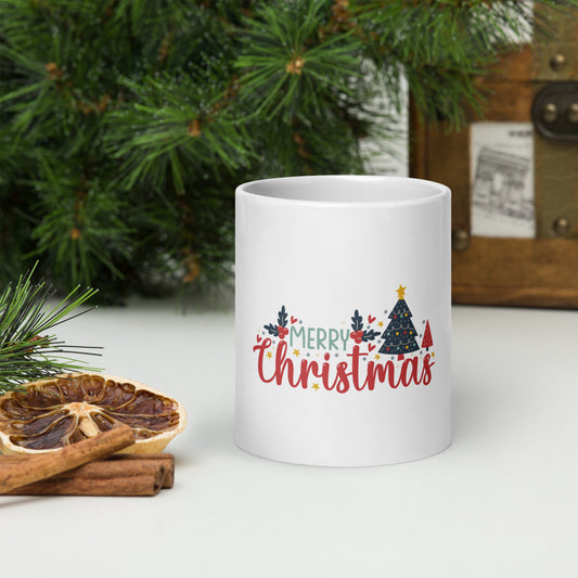 Christmas White Glossy Mug - Festive Holiday Drinkware for Joyful Celebrations