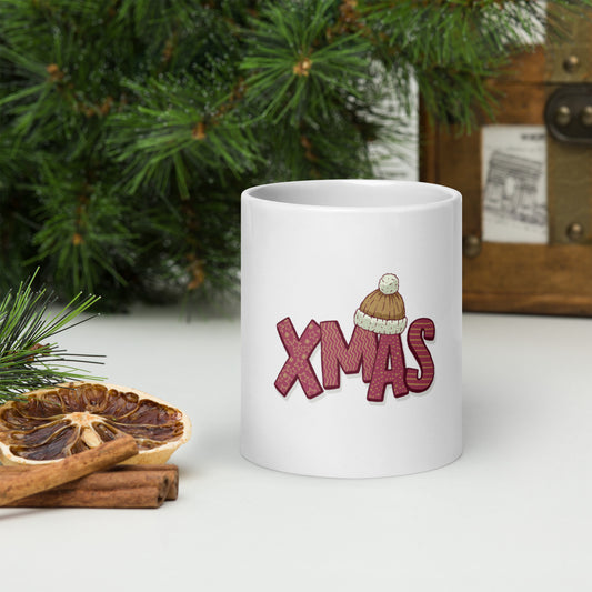 Xmas White Glossy Mug - Festive Holiday Drinkware for Joyful Celebrations
