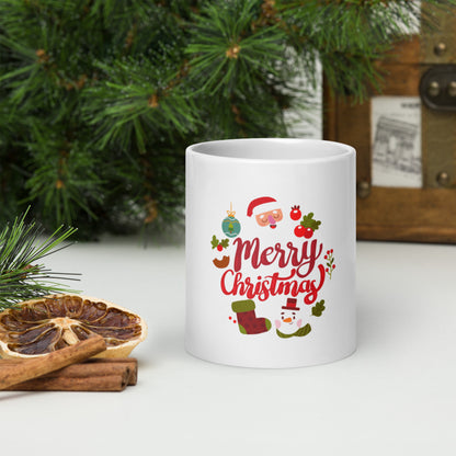 Merry Christmas Glossy Mug - Festive Drinkware for Seasonal Cheer