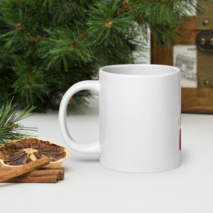 Ho Ho Ho Christmas White Glossy Mug - Jolly Drinkware for Festive Celebrations