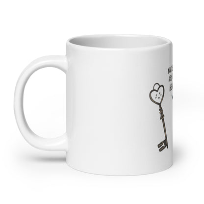 You're the Key to My Heart - White Glossy Mug for Romantic Moments | Heartfelt Gift Idea