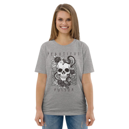 BEAUTIFUL POISON - Skull Design Unisex organic cotton t-shirt