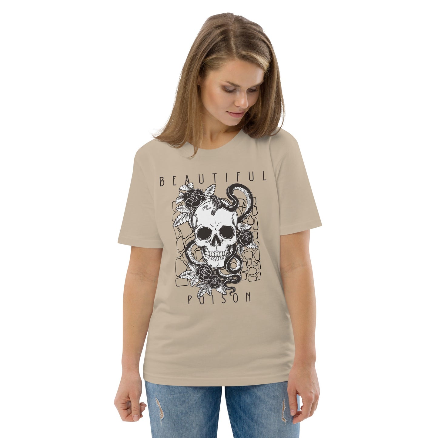 BEAUTIFUL POISON - Skull Design Unisex organic cotton t-shirt