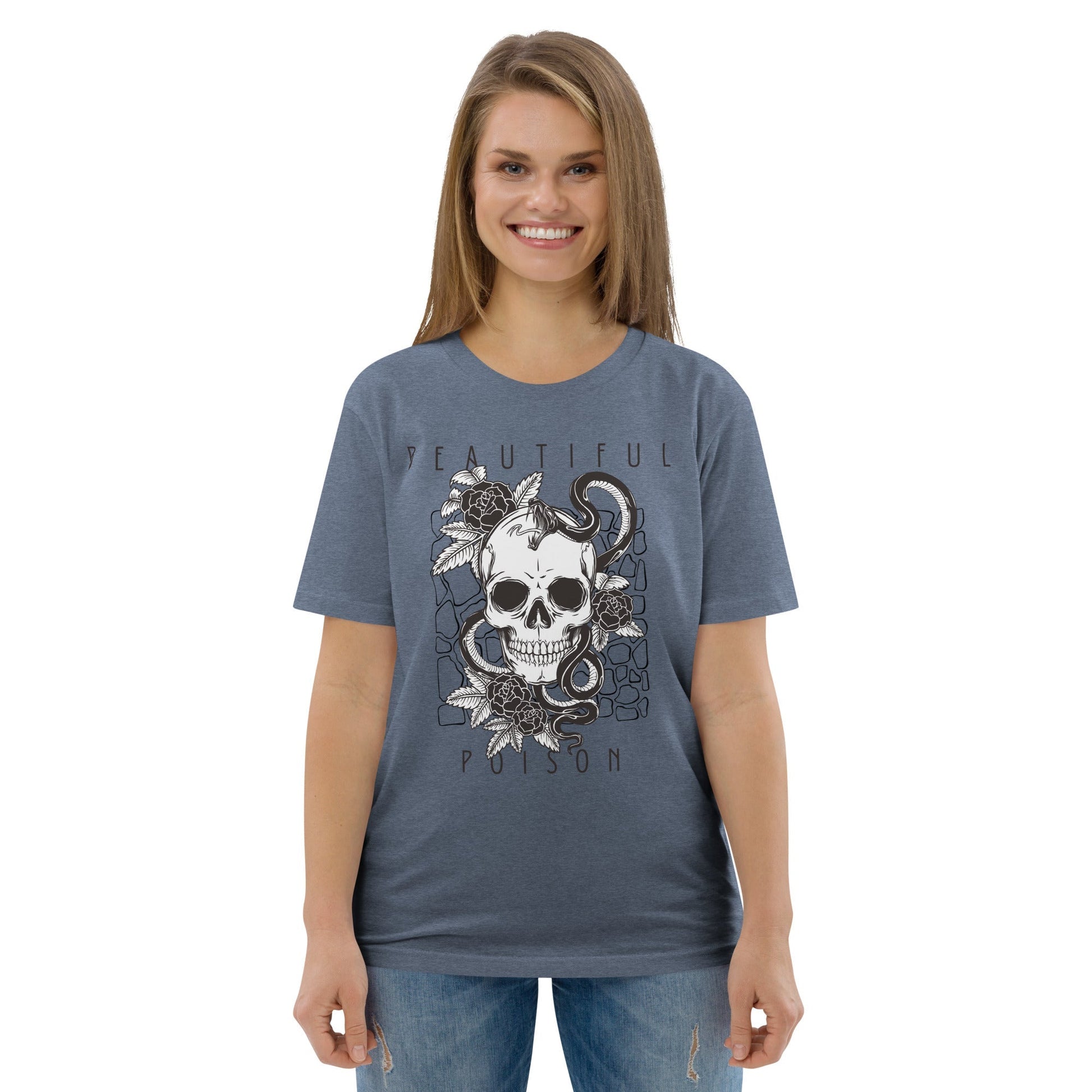 BEAUTIFUL POISON - Skull Design Unisex organic cotton t-shirt