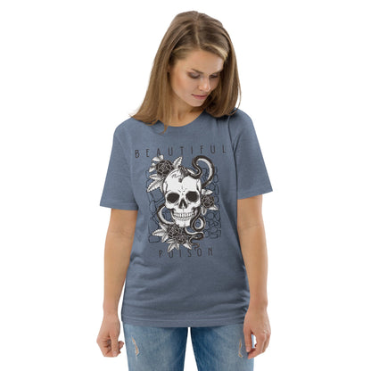 BEAUTIFUL POISON - Skull Design Unisex organic cotton t-shirt