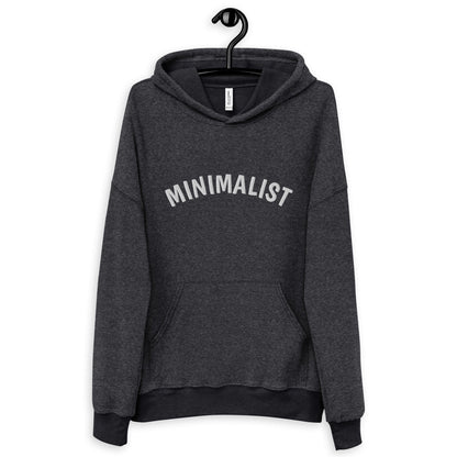 MINIMALIST - BLACK Unisex sueded fleece hoodie - Albasat Designs