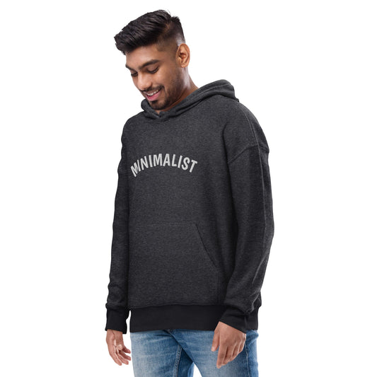 MINIMALIST - Embroidered BLACK Unisex hoodie