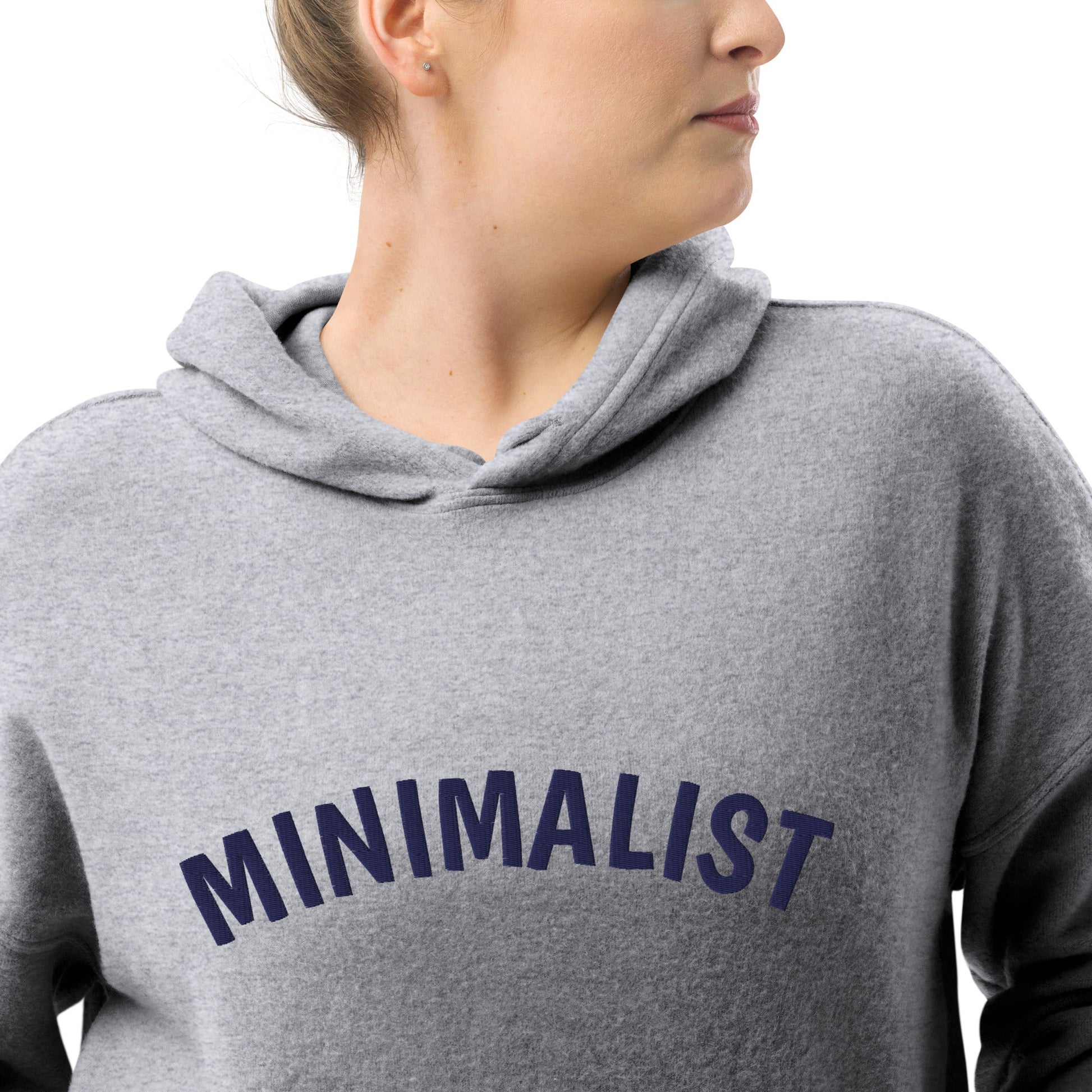 MINIMALIST Design - Embroidered Unisex sueded fleece hoodie Light Colors