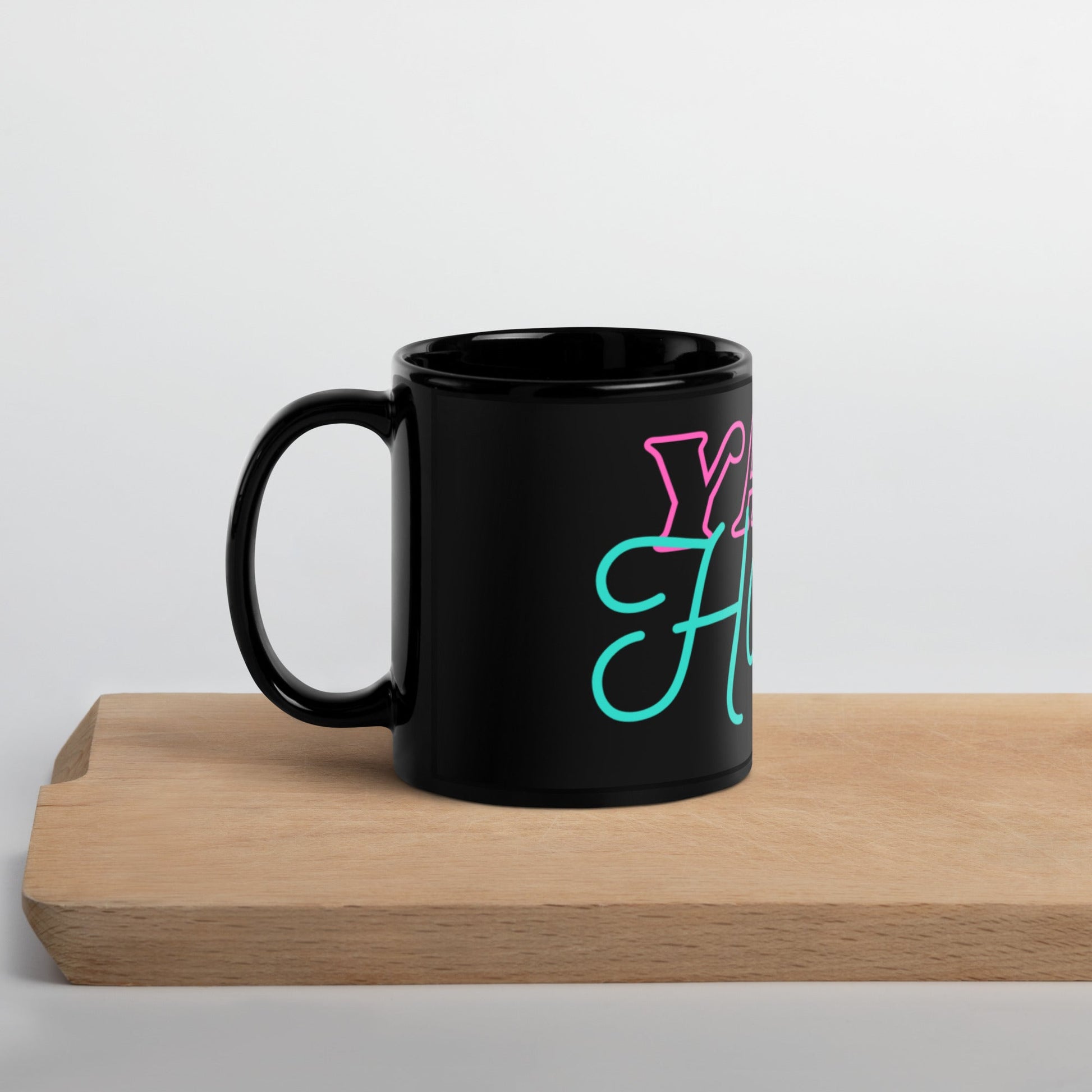 Yalla Habibi 1 - Black Glossy Mug - Albasat Designs